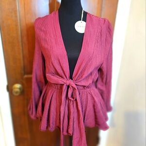 Plunge neck line shirt